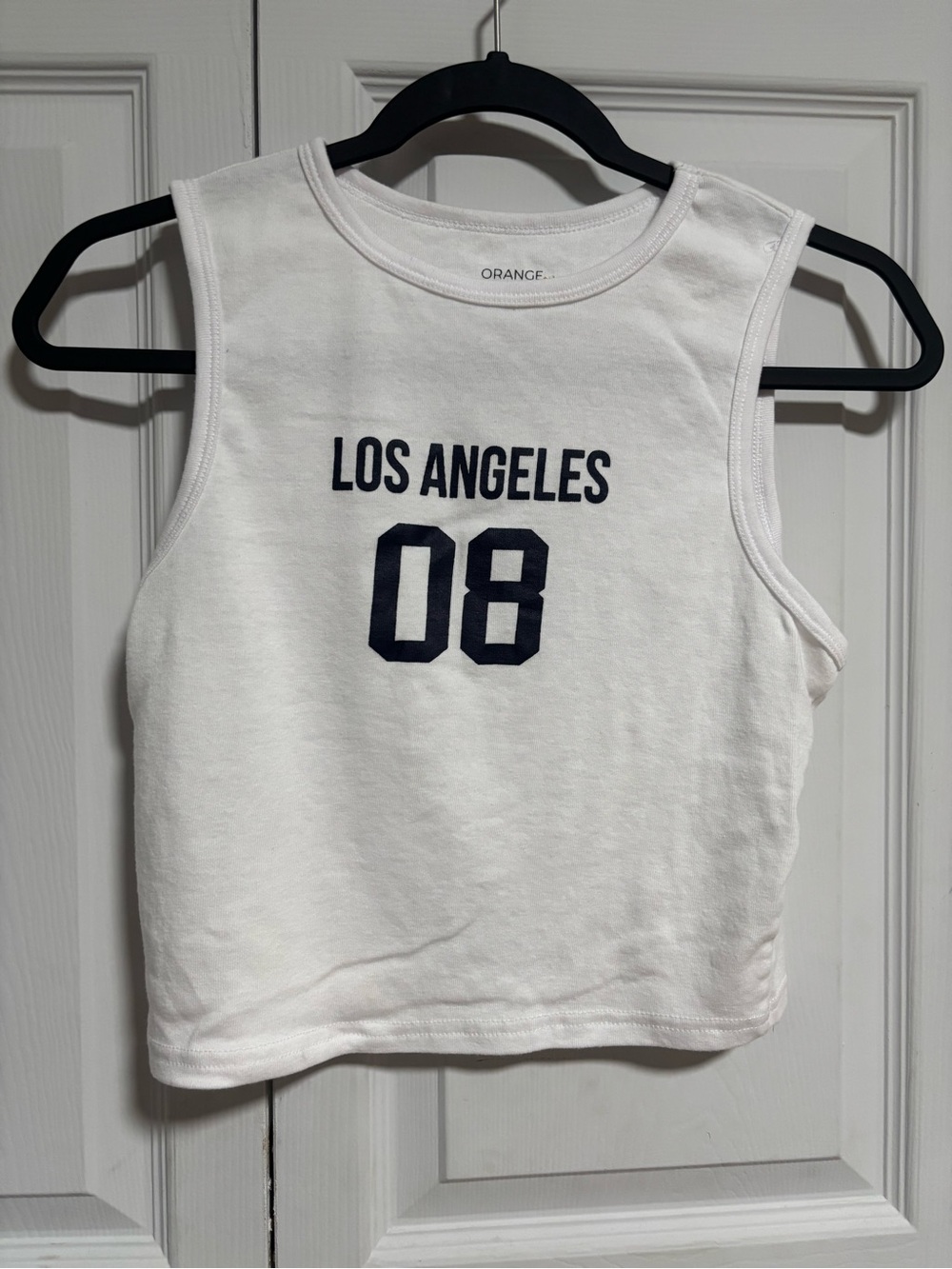 Orange White 'Los Angeles 08' Graphic Tank